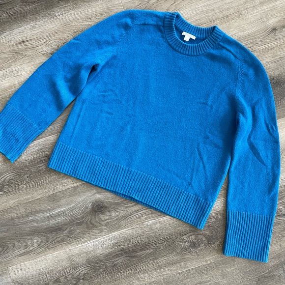 COS Bright Blue 100% Cashmere Oversized Pullover Sweater Turquoise Size Small S - Picture 5 of 8